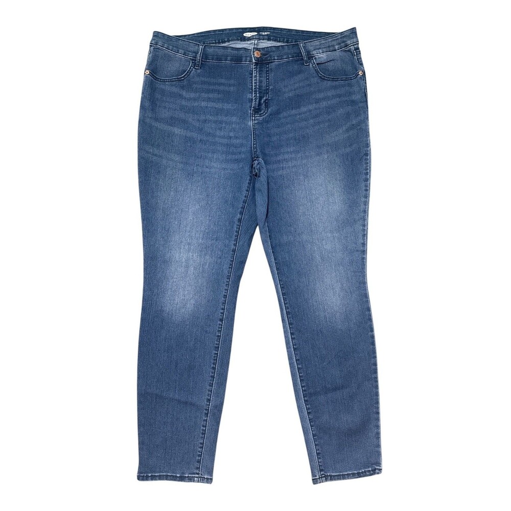 Old Navy Jeans Size 18 Super Skinny Mid Rise Stretch Blue Denim 29 Inseam